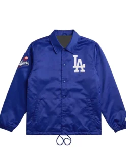 LA Dodgers Blue Full-Snap Coaches Starter Jacket