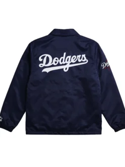 LA Dodgers Navy Full-Snap Starter Coaches Jacket