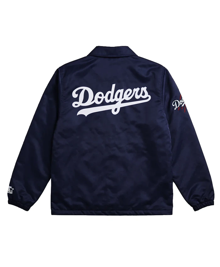 LA Dodgers Navy Full-Snap Starter Coaches Jacket