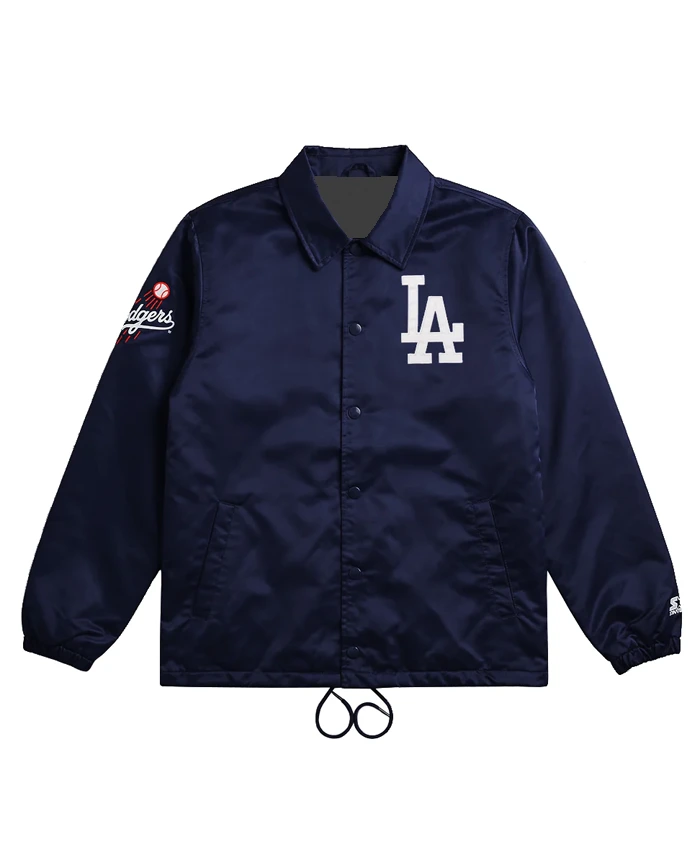 LA Dodgers Navy Starter Full-Snap Coaches Jacket