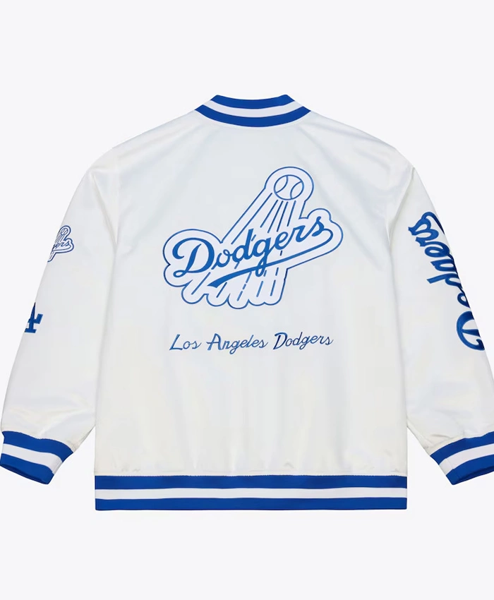 LA Dodgers Arctic White Lightweight Satin Jacket - Image 2