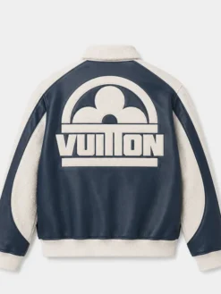 Louis Vuitton Jalen Williams Blue Floral Leather Jacket For sale