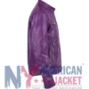 Men's Biker Slimfit Purple Cafe Racer Leather Jacket