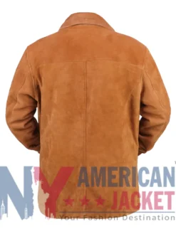 Men's Brown Slim Fit Suede Leather Jacket