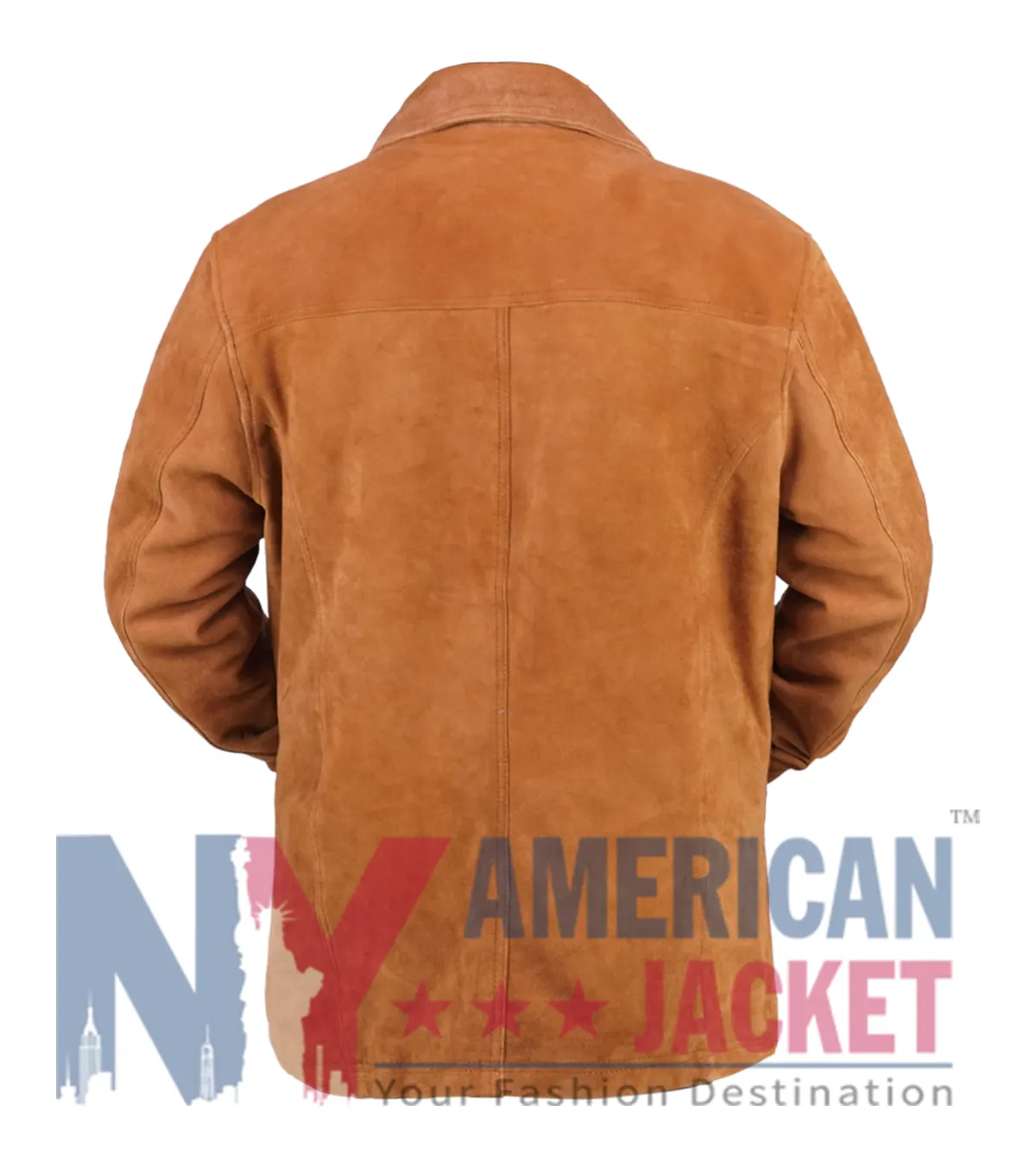Men's Brown Slim Fit Suede Leather Jacket