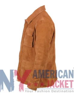 Men's Slim Fit Brown Suede Leather Jacket