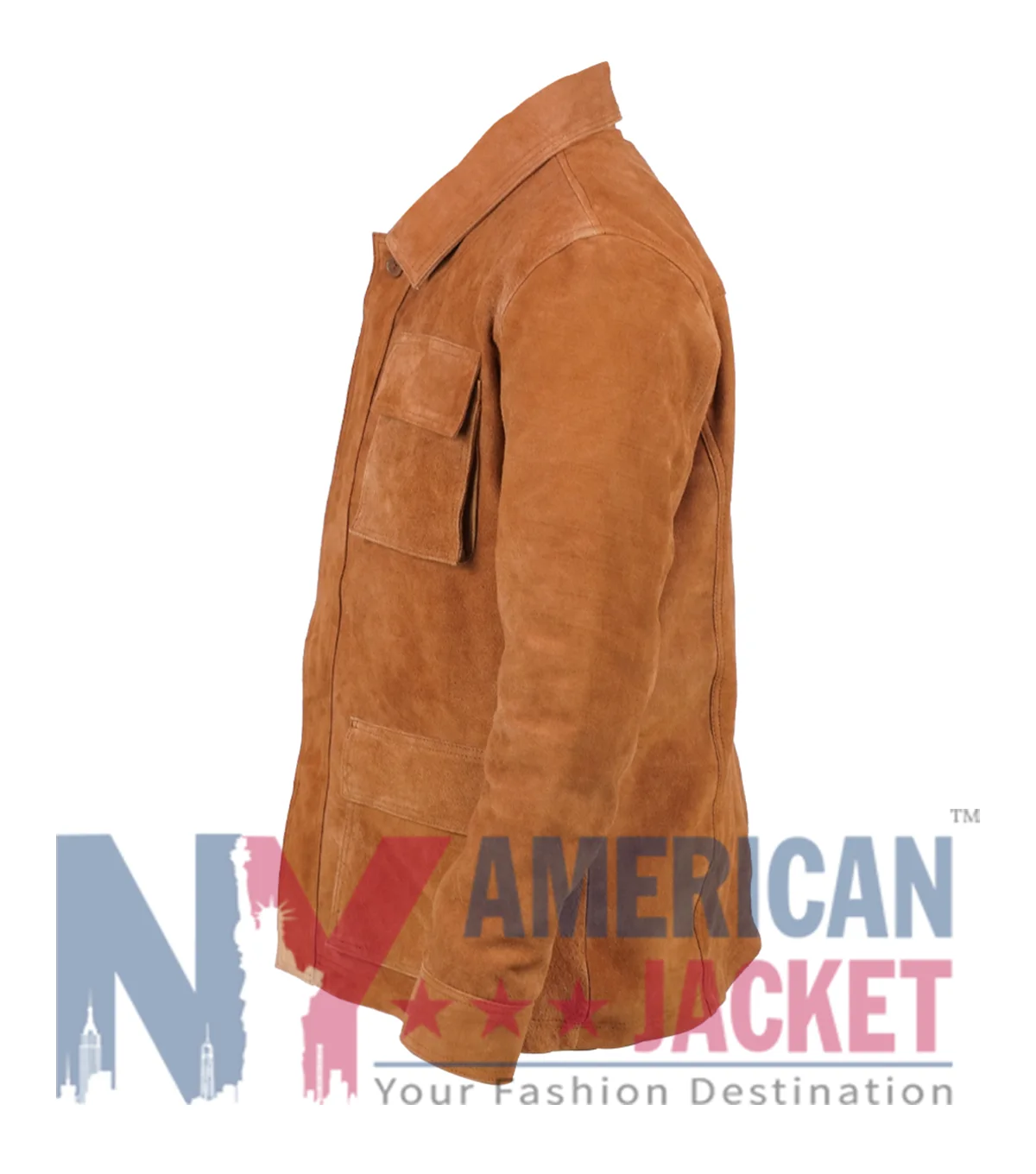 Men's Slim Fit Brown Suede Leather Jacket