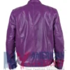 Men's Cafe Racer Biker Slimfit Purple Leather Jacket