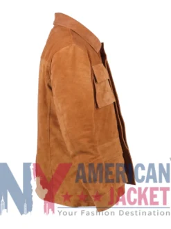 Men's Slim Fit Brown Suede Leather Jacket