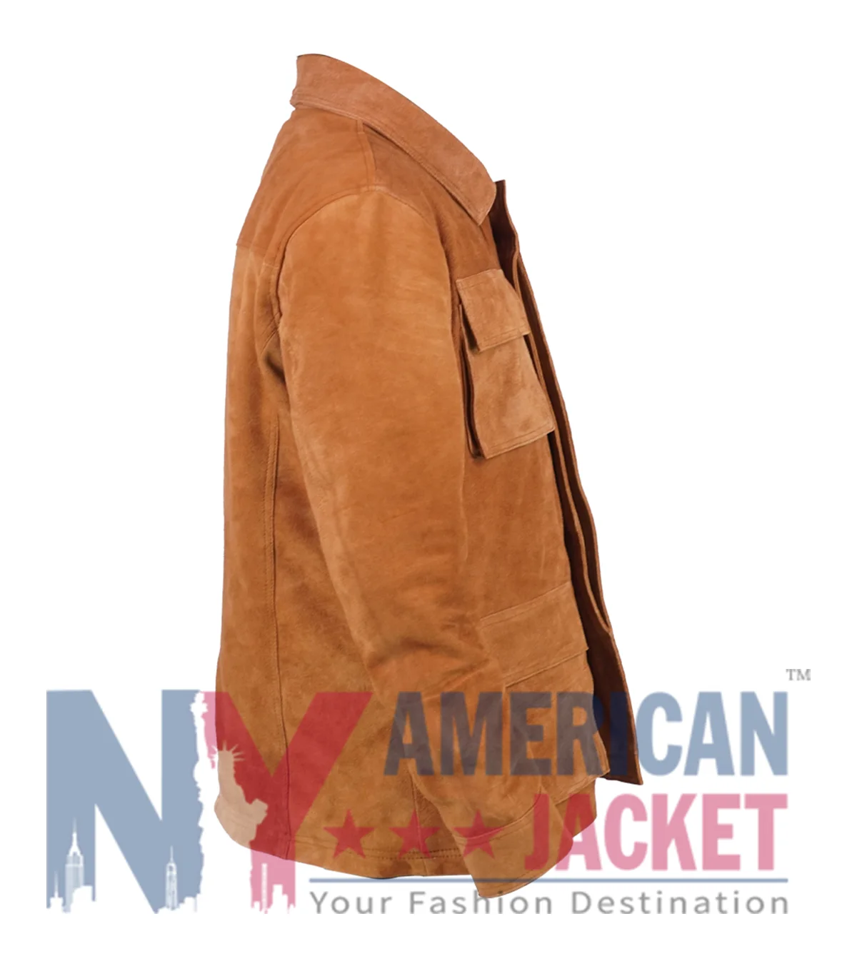 Men's Slim Fit Brown Suede Leather Jacket
