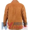 Men's Slim Fit Suede Brown Leather Jacket