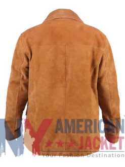 Men's Slim Fit Suede Brown Leather Jacket