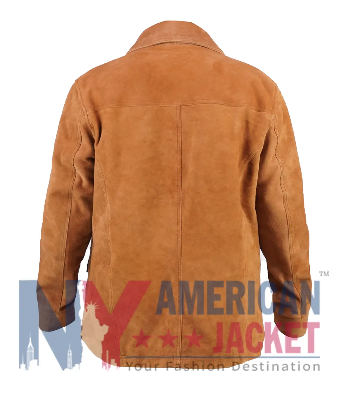 Men's Slim Fit Suede Brown Leather Jacket