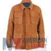 Men's Slim Fit Suede Leather Brown Jacket
