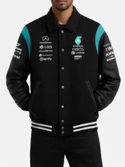 Mercedes-AMG Petronas Black and Teal Varsity Jacket