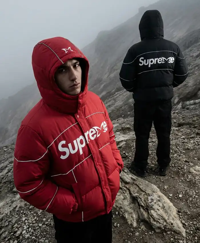 Mertra x Supreme Red And Black Puffer Jacket