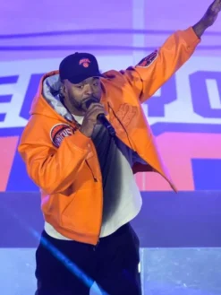 Method Man Halftime Show Knicks Game 2 Orange Jacket