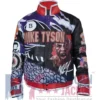 Multicolor Iron Mike Tyson Leather Jacket Featuring Genuine Leather, Buttoned Cuffs, and Viscose Lining