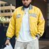 NY Knicks Karl-Anthony Towns Yellow Bomber Jacket