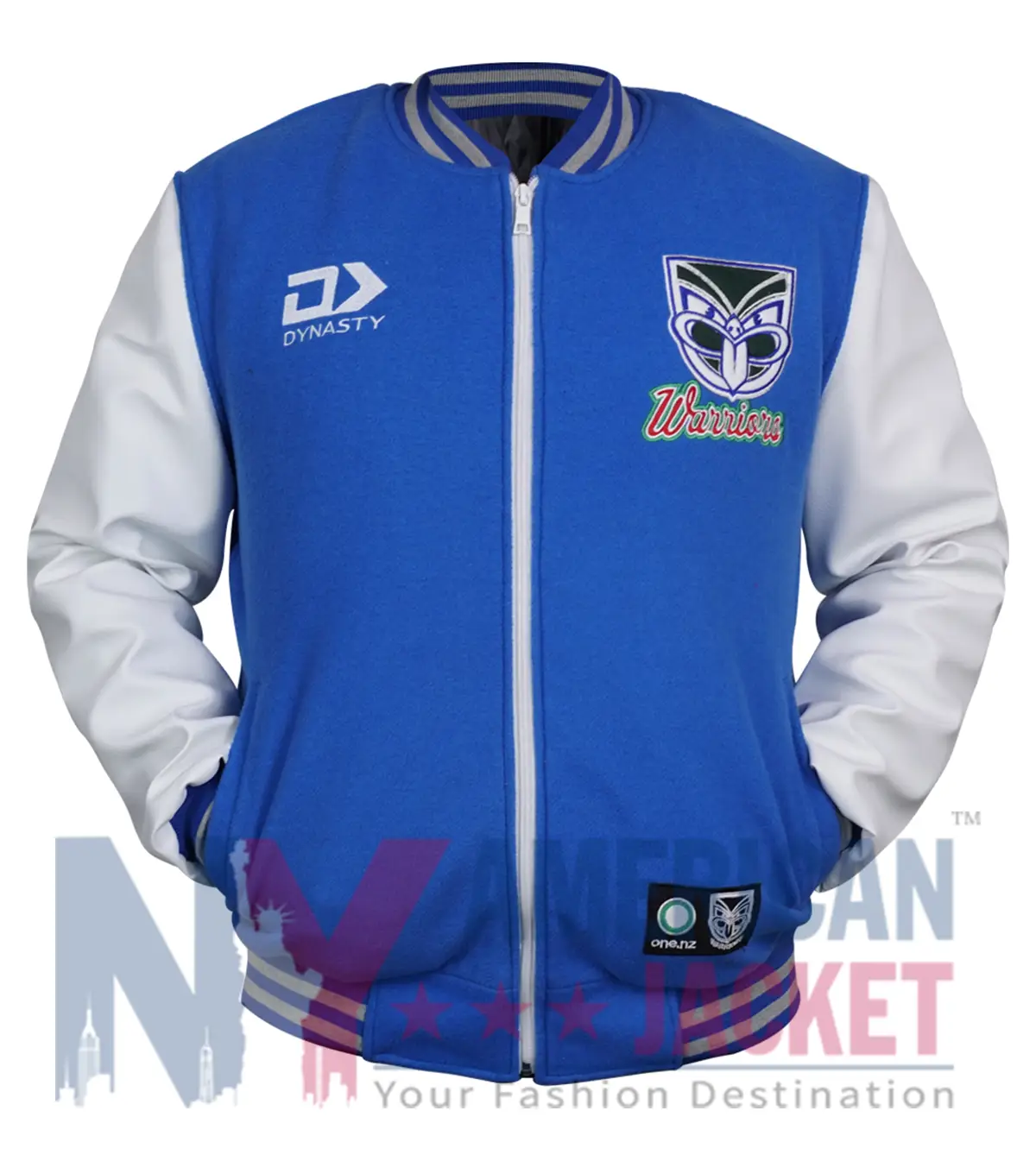 NZ Warriors Adults 2026 Varsity Jacket Front View