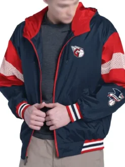 Navy And Red Cleveland Guardians Legacy Lightweight Hooded Jacket