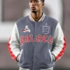 Nike England x Palace Grey and White Varsity Jacket Front