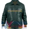 Porsche Aime Leon Dore Green Leather Jacket