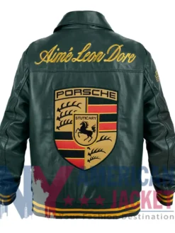 Porsche Aime Leon Dore Leather Green Jacket