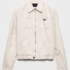 Prada Chambray Blouson White Jacket