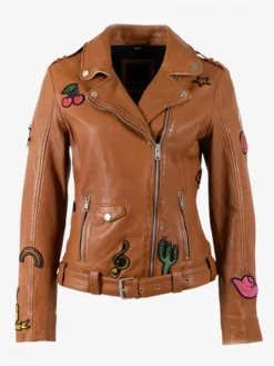 Rodeo Cowgirl Nicole Brown Leather Jacket