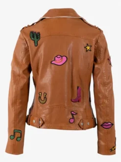 Rodeo Cowgirl Nicole Leather Brown Jacket