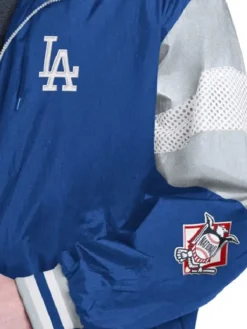 Alternative view of Royal and Gray LA Dodgers Legacy Lightweight Hooded Jacket