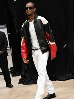 SGA Color-Blocked Leather Jacket