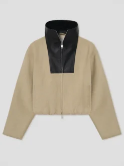 SGA Two-Tone High-Neck Suede Jacket
