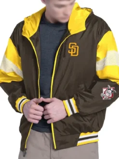San Diego Padres Legacy Lightweight Brown and Gold Hooded Jacket