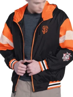 San Francisco Giants Legacy Lightweight Black and Orange Hooded Jacket