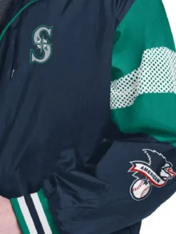 Alternative view of Seattle Mariners Legacy Lightweight Navy and Teal Hooded Jacket