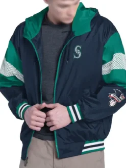 Seattle Mariners Legacy Lightweight Navy and Teal Hooded Jacket