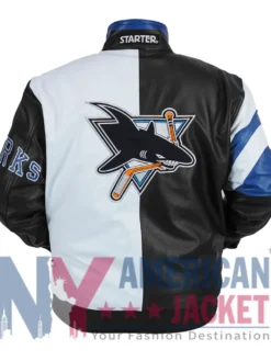 Sharks Vintage Starter Leather Jacket