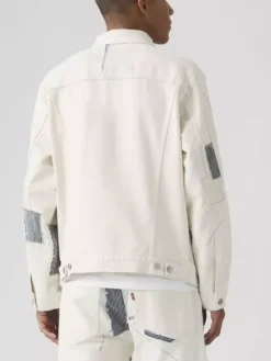 Shop Levi's Type 3 White Denim Trucker Jacket For Sale
