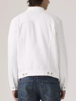 Shop Levis White Denim Trucker Jacket For Sale
