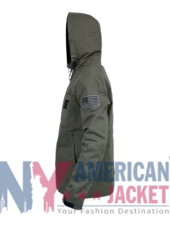 Snap-On Hooded Green Jacket