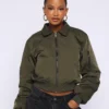 Something Forgotten Bomber Khaki Jacket