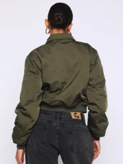 Something Forgotten Khaki Bomber Jacket