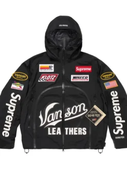 Supreme X Vanson Leathers GORE-TEX Shell Black Jacket