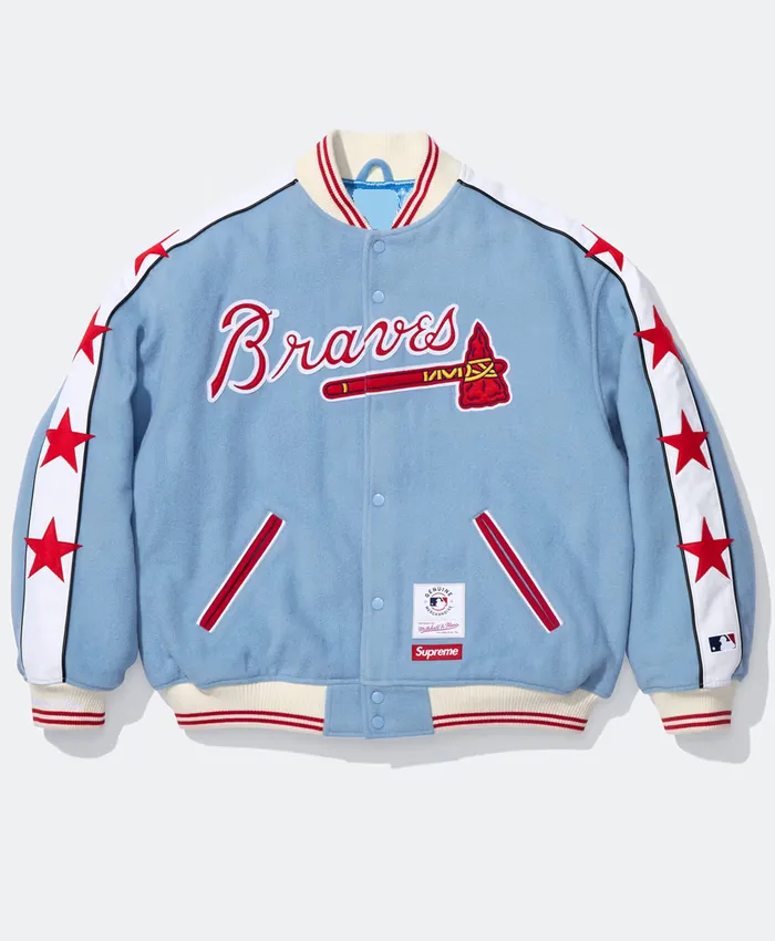 Supreme x Atlanta Braves Mitchell & Ness Varsity Jacket