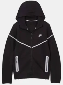 Tech Windrunner Reflective Black Fleece Jacket