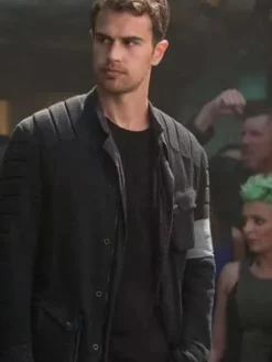 Theo James Black Divergent Leather Jacket