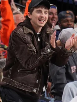 Timothee Chalamet Corduroy Knicks vs 76ers Jacket