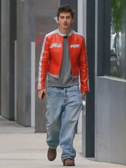 Timothee Chalamet NY Knicks 2026 Playoff Avirex Leather Jacket